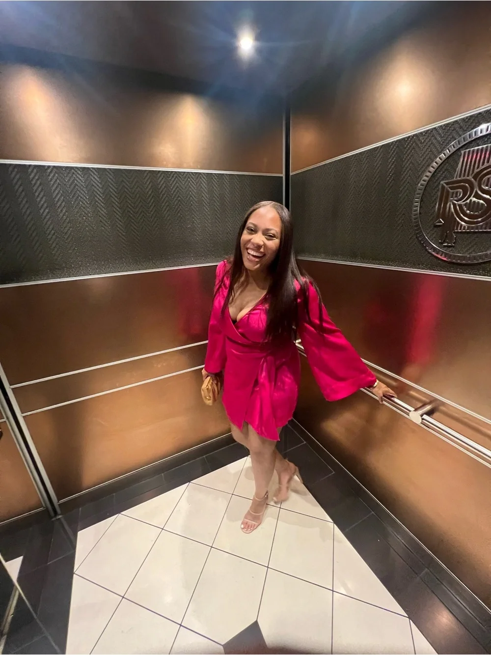 Zara Fuchsia Satin Dress - Picture 4 of 7